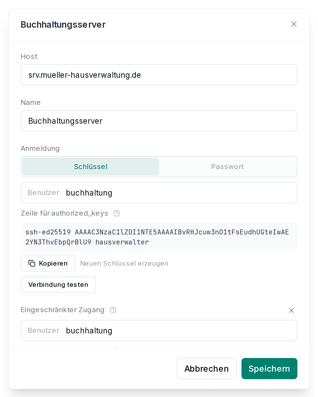 Schlüssel für authorized_keys